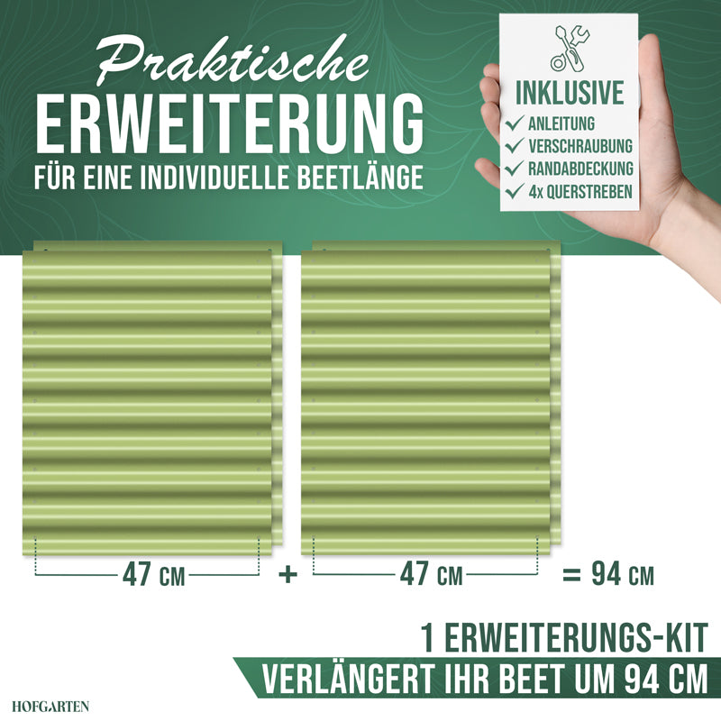 HOFGARTEN Hochbeet Erweiterungs-Kit | Passend für 42 cm oder 64 cm Beethöhe (Bitte wählen)