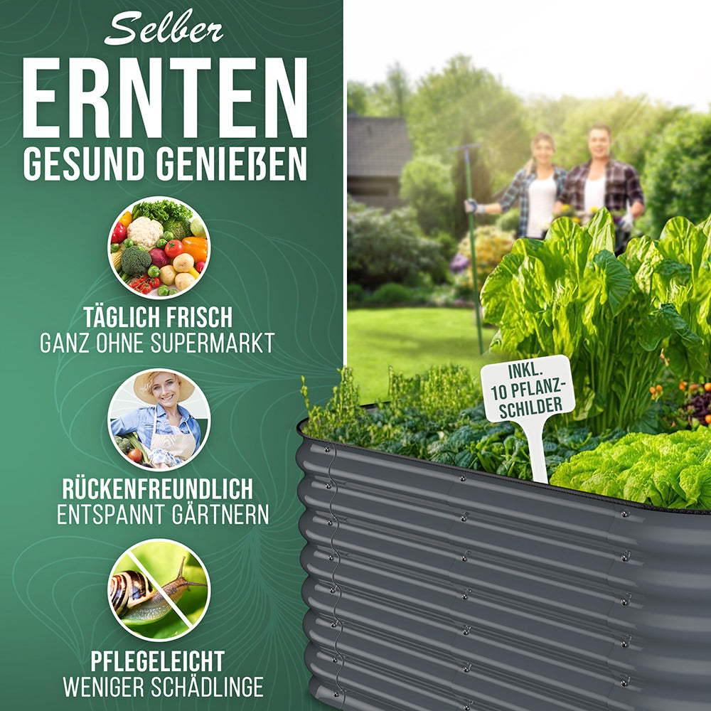 HOFGARTEN 6-in-1 Metall-Hochbeet 'QuickGrow PLUS' (60 cm Beethöhe)