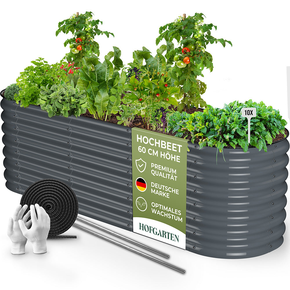 HOFGARTEN 6-in-1 Metall-Hochbeet 'QuickGrow PLUS' (60 cm Beethöhe)