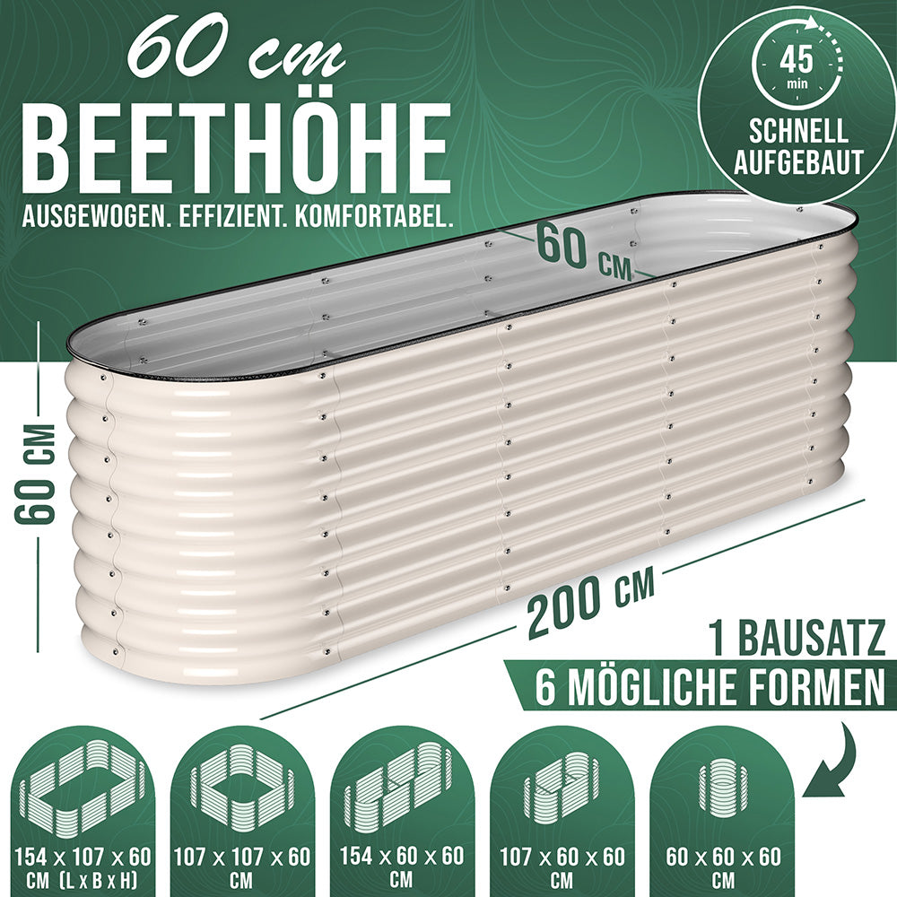 HOFGARTEN 6-in-1 Metall-Hochbeet 'QuickGrow PLUS' (60 cm Beethöhe)