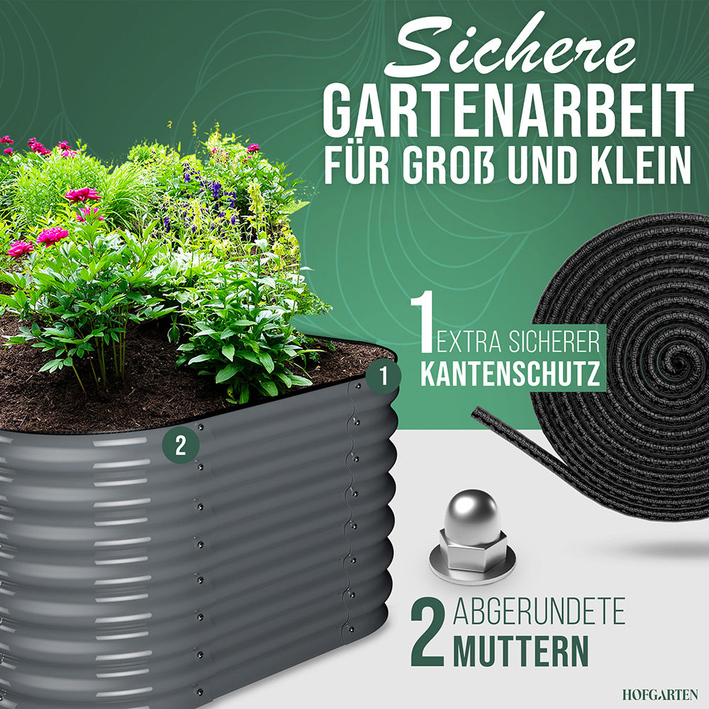 HOFGARTEN 6-in-1 Metall-Hochbeet 'QuickGrow PLUS' (60 cm Beethöhe)