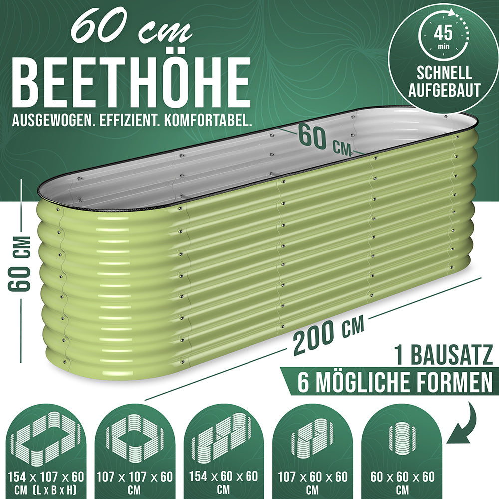 HOFGARTEN 6-in-1 Metall-Hochbeet 'QuickGrow PLUS' (60 cm Beethöhe)