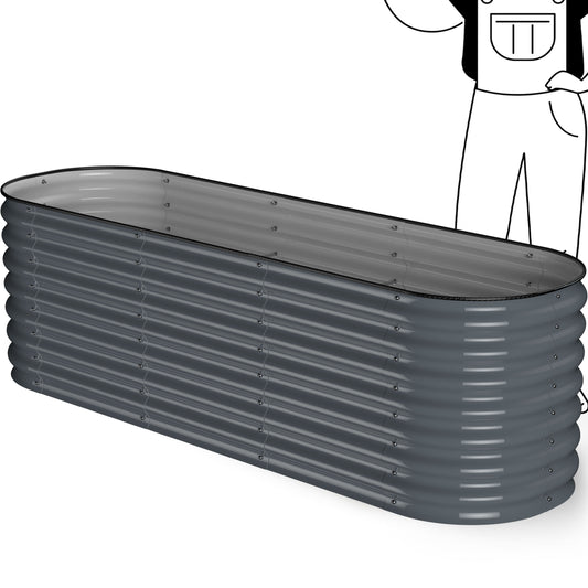 HOFGARTEN 200x60x60cm QuickGrow Plus Metall Hochbeet 6-in-1