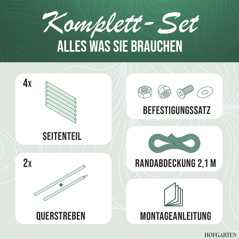 HOFGARTEN Hochbeet Erweiterungs-Kit | Passend für 42 cm oder 64 cm Beethöhe (Bitte wählen)