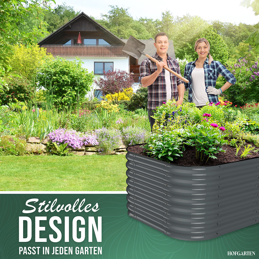 HOFGARTEN 6-in-1 Metall-Hochbeet 'QuickGrow PLUS' (60 cm Beethöhe)