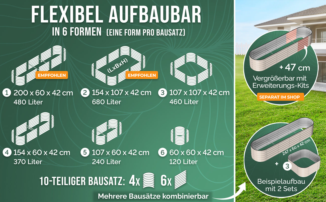HOFGARTEN QuickGrow, 6-in-1 Metall Hochbeet