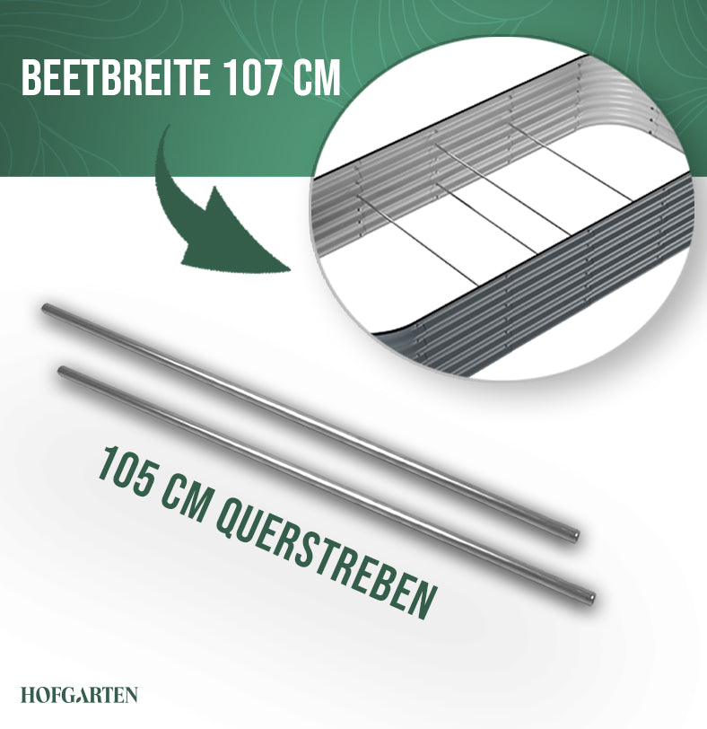 HOFGARTEN Querstreben 2er Set | Beetbreite 60 cm oder 107 cm (Bitte auswählen)
